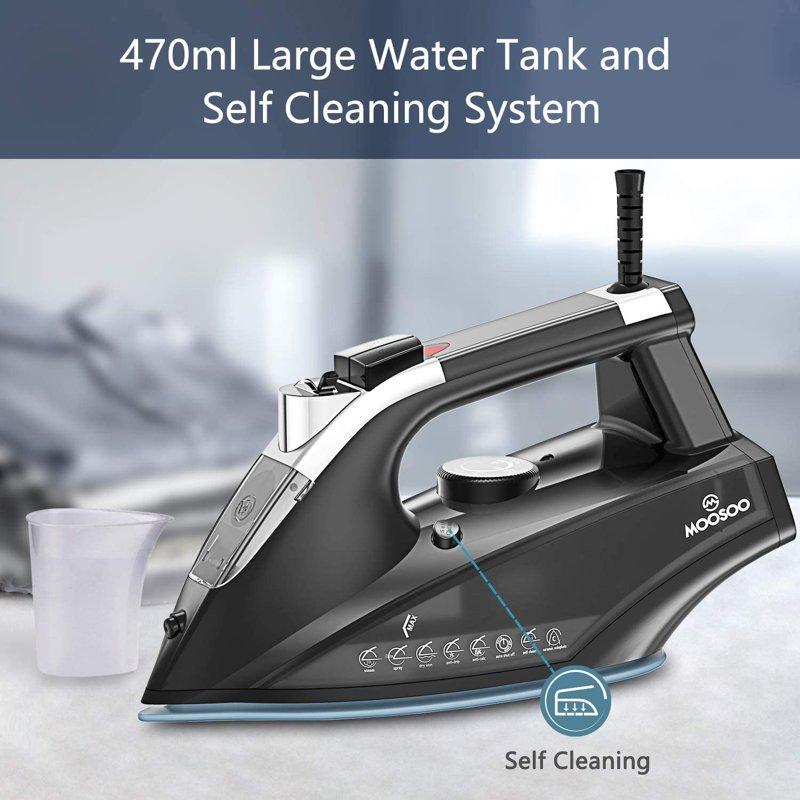 Moosoo Steam Iron 1800W Dry Iron Lightweight Anti-drip Iron With Auto-Off ST1800