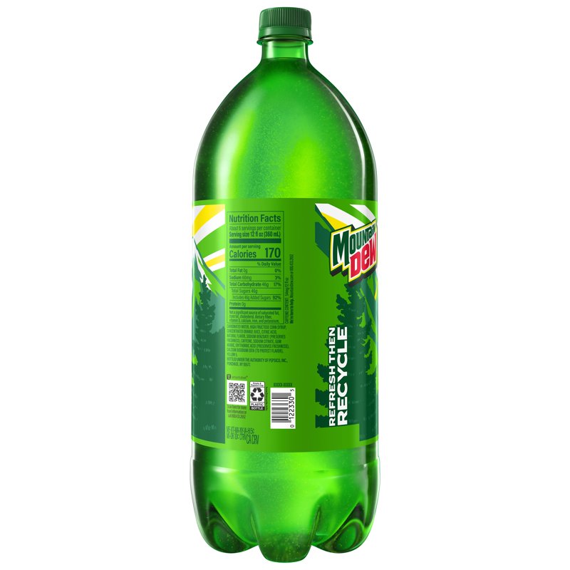 Mountain Dew Citrus Soda Pop 2 Liter Bottle