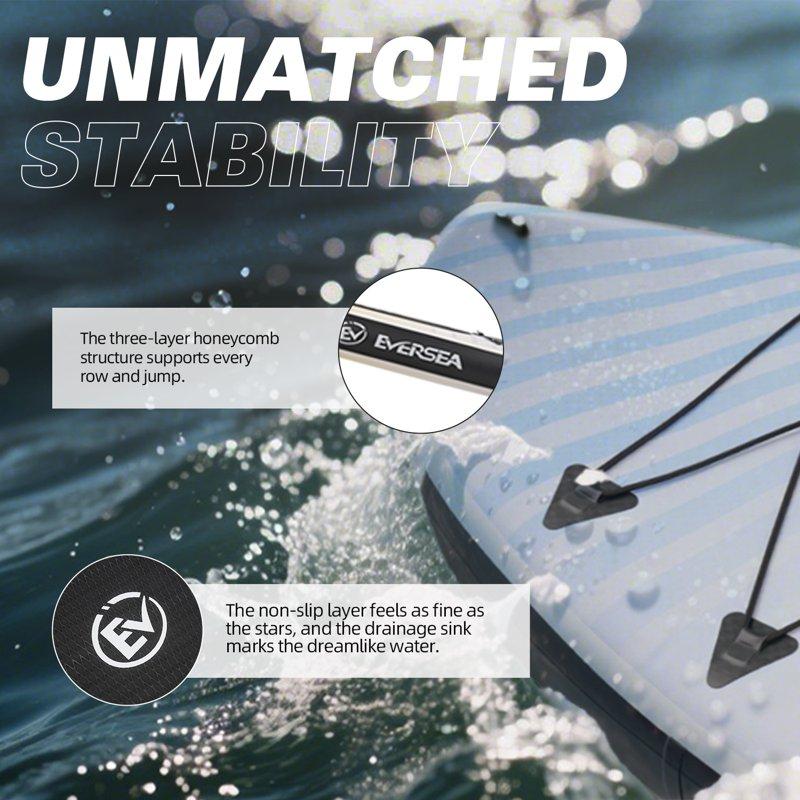 MSEASFREE 10' Inflatable Stand Up Paddle Board With Premium SUP Paddle Board Accessories Non-Slip Comfort Deck For Youth & Adults