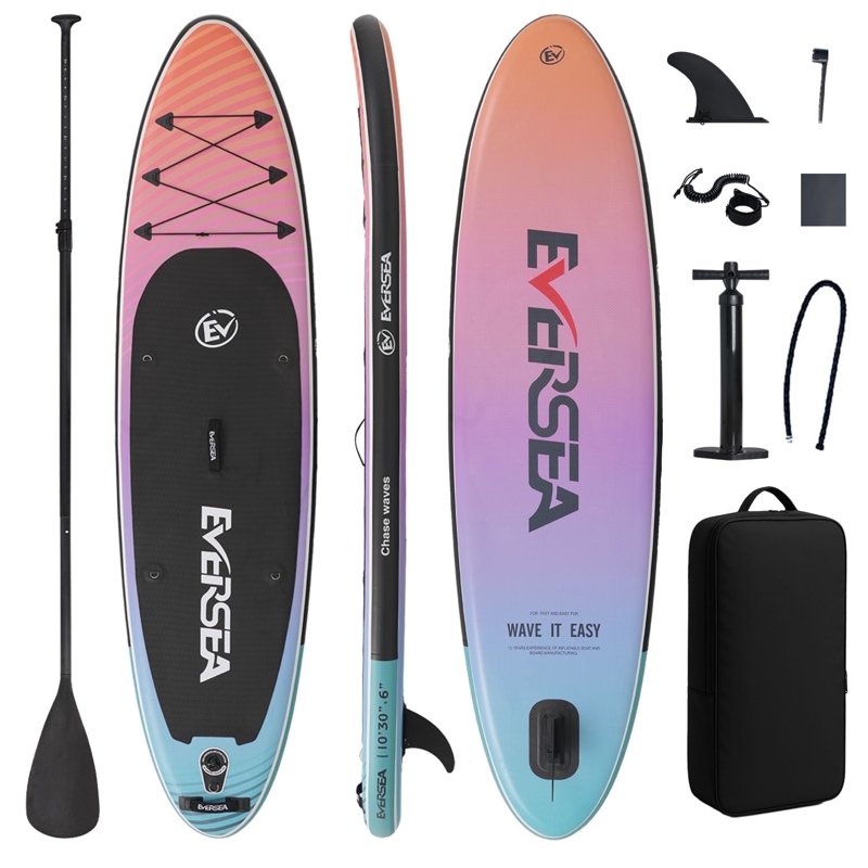 MSEASFREE 10' Inflatable Stand up Paddle Board with Premium SUP Paddle Board Accessories Non-Slip Comfort Deck for Youth & Adults
