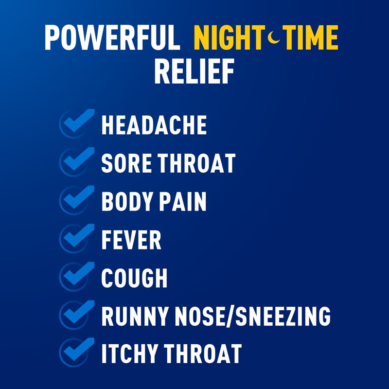 Mucinex Nightshift Cold And Flu Medicine Fever Reducer OTC Nighttime Cough Relief 20 Caplets