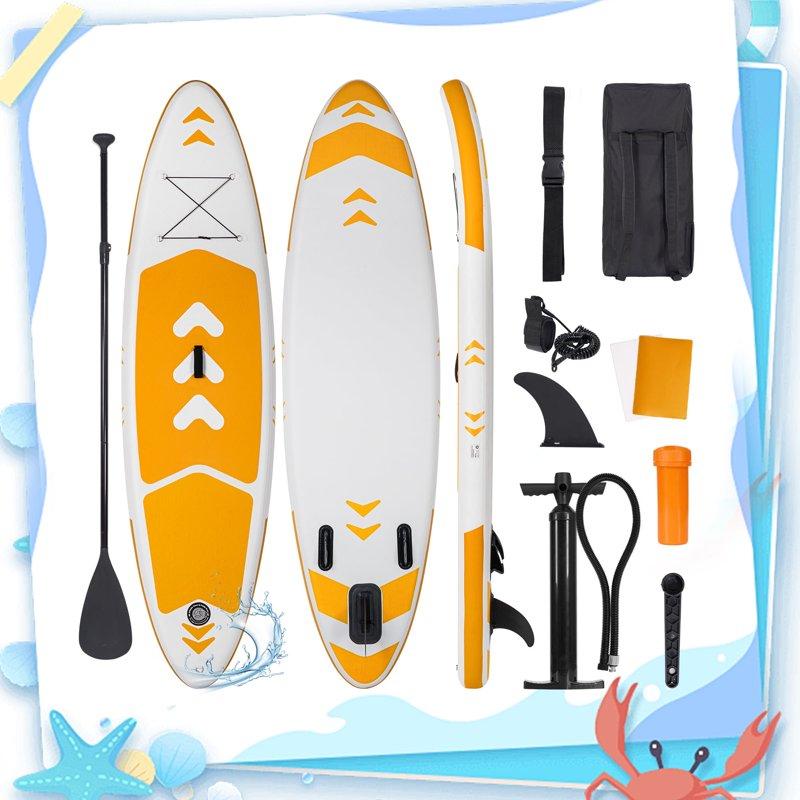 Naipo 120"x30"x6" Inflatable Paddle Board Stand Up Paddle Board SUP Board Ultra-Light (17LBS) For Summer Surfing Orange