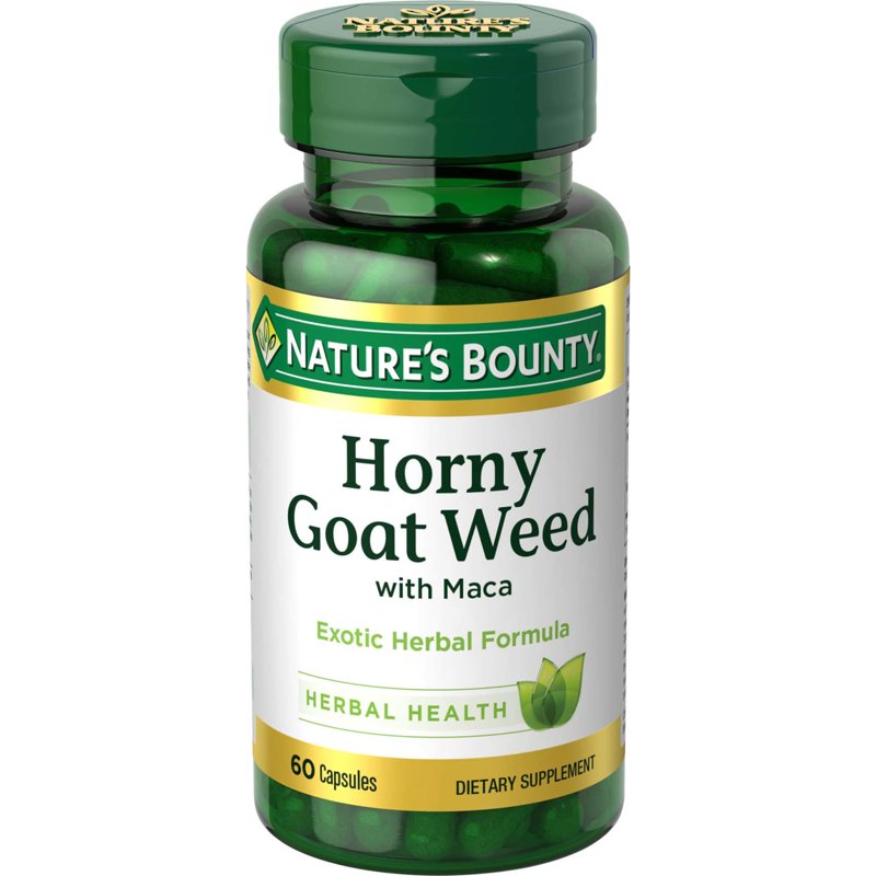 Nature's Bounty Horny Goat Weed Maca Caps Supports Men's Vitality 60 Ct