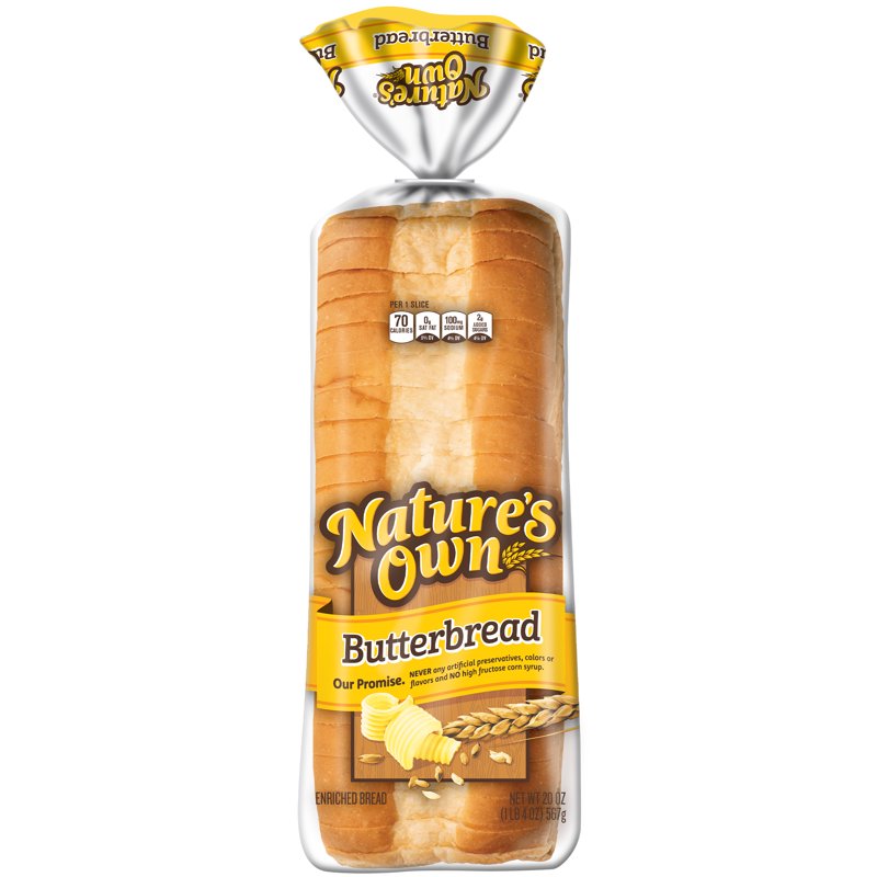 Nature's Own Butterbread Sliced White Bread Loaf 20 Oz Shelf-Stable