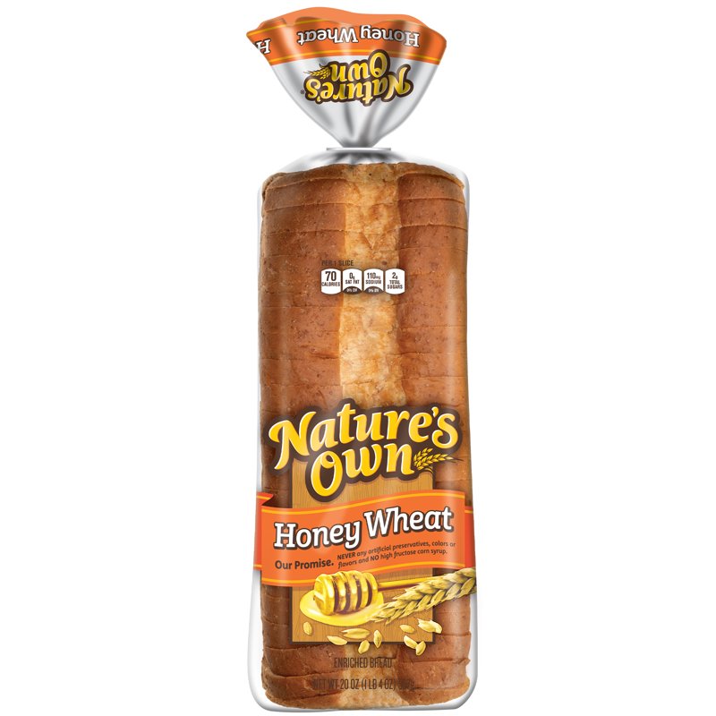 Nature's Own Honey Wheat Sandwich Bread Loaf 20 oz Shelf-Stable