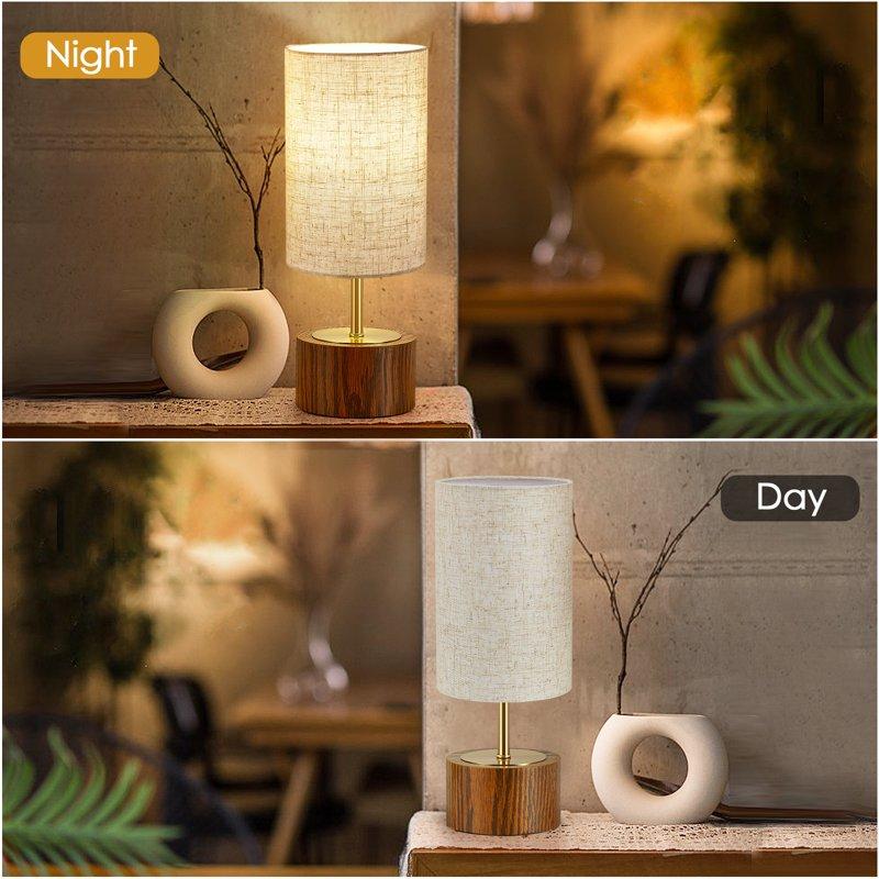 NATYSWAN Small Table Lamps For Bedroom Modern Touch Lamps Set Of 2 With USB Ports And Fabric Shade Minimalist Desk Lamp For Living Room Office Dorm Kids Room