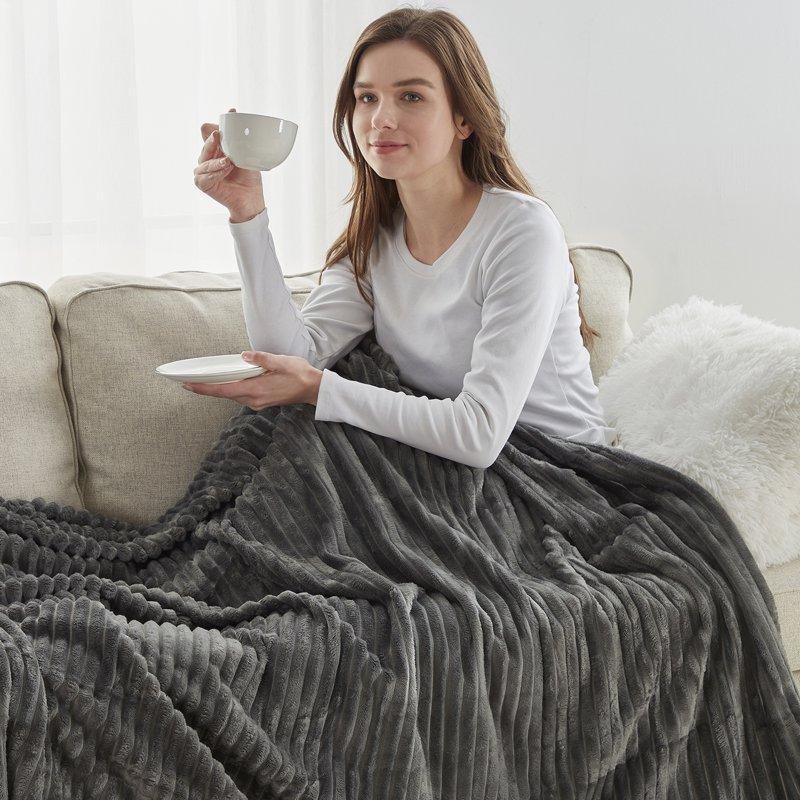 Nestl Cut Plush Bed Blanket - Lightweight Super Soft Fuzzy Luxury Throw Blanket For Sofa Couch Bed