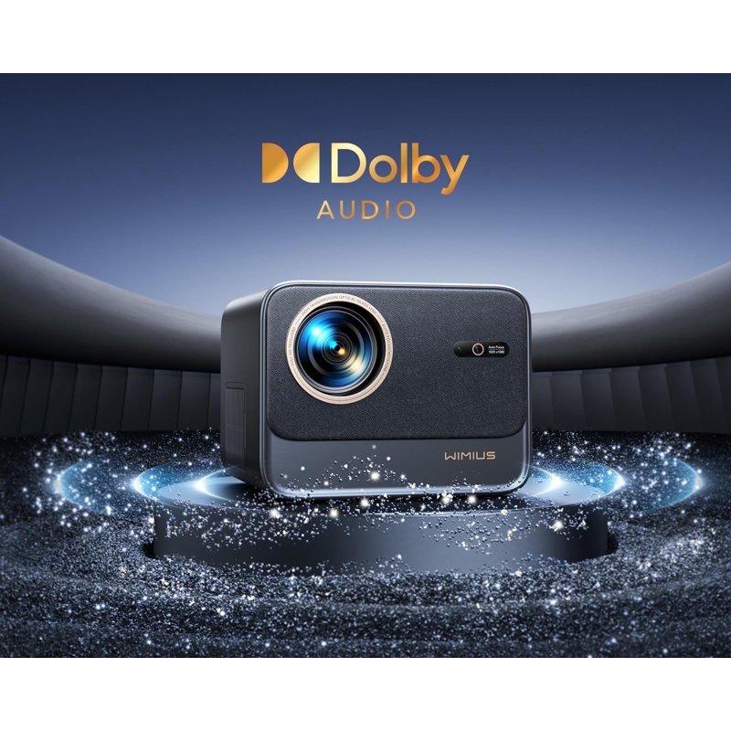 [Netflix Certified & Dolby Audio] WiMiUS 4K Projector With WiFi And Bluetooth 700ANSI Lumens Auto Focus & 6D Keystone Built-in Streaming Apps Outdoor & Home Theater Movies
