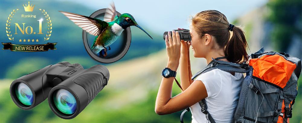 New 12x42 HD Binoculars For Adults And Kids BAK4 Prism Waterproof Binoculars For Bird Watching Hunting Hiking Safari Travel Sports