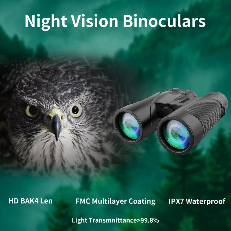 New 12x42 HD Binoculars For Adults And Kids BAK4 Prism Waterproof Binoculars For Bird Watching Hunting Hiking Safari Travel Sports