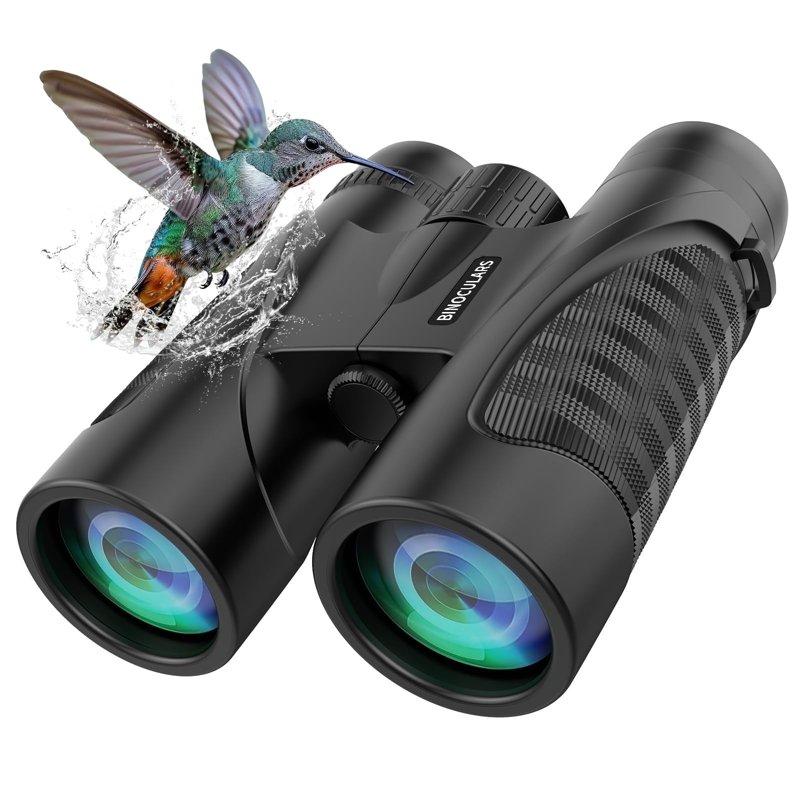 New 12x42 HD Binoculars for Adults and Kids BAK4 Prism Waterproof Binoculars for Bird Watching Hunting Hiking Safari Travel Sports
