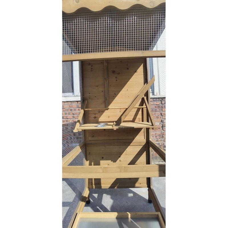 New 70” Large Outdoor Bird Aviary Weatherproof Wooden Indoor Bird Cage Easy Pull Out Clean Tray Asphalt Roof For Finches Doves Parrots Parakeets Canaries Cockatoos Lovebirds Pigeons