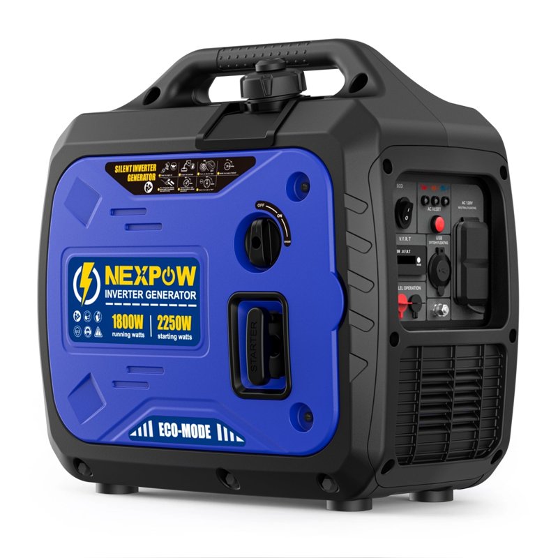 NEXPOW 2250W Portable Inverter Generator Gasoline Power Quiet Lightweight for Backup Home & Camping Eco-Mode Feature Parallel Capability EPA Compliant