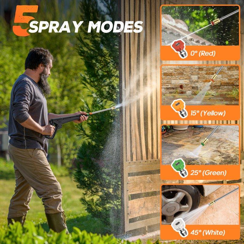 NEXPOW Electric Pressure Washer 4000PSI Max 2.6 GPM Power Washer With 30 Ft Hose 4 Different Pressure Tips Foam Cannon Perfect For Cars Patios