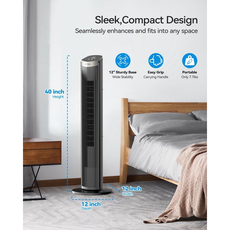 NFTIGB 40 Inch Tower Fan For Home 70° Oscillating Standing Floor Fan With Remote 5 Speeds 3 Modes With Remote Bladeless Fan New