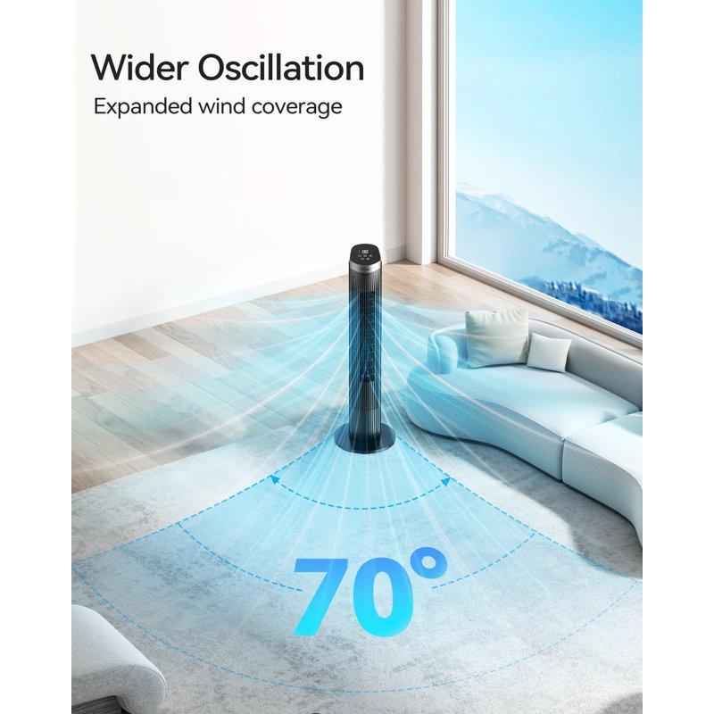 NFTIGB 40 Inch Tower Fan For Home 70° Oscillating Standing Floor Fan With Remote 5 Speeds 3 Modes With Remote Bladeless Fan New