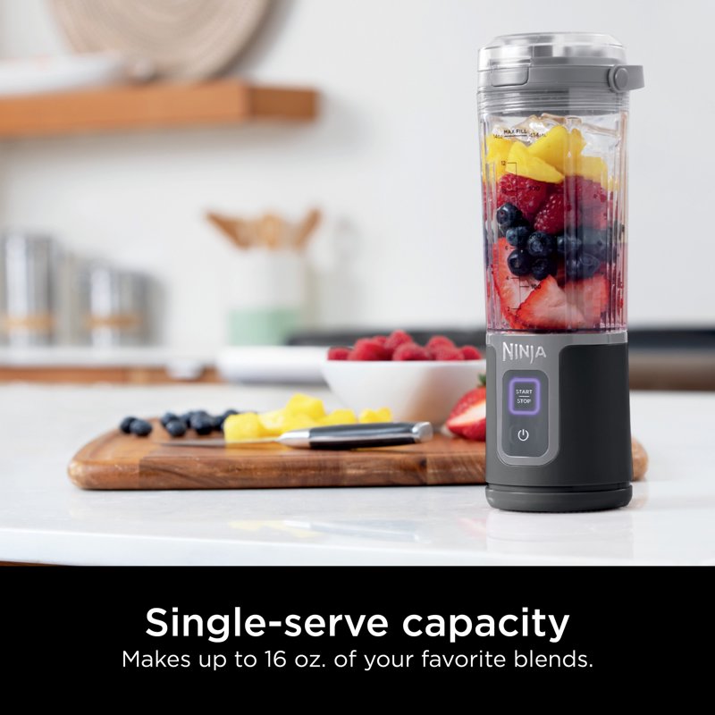 Ninja Blast 16 Oz Portable Personal Blender With Leak Proof Lid And Easy Sip Spout Smoothie Blender Black BC100BK