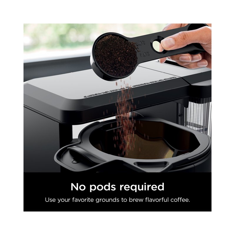 Ninja Hot & Iced Coffee Maker Single Serve To 10 Cup Carafe Drip Rapid Cold Brew CM360 Black