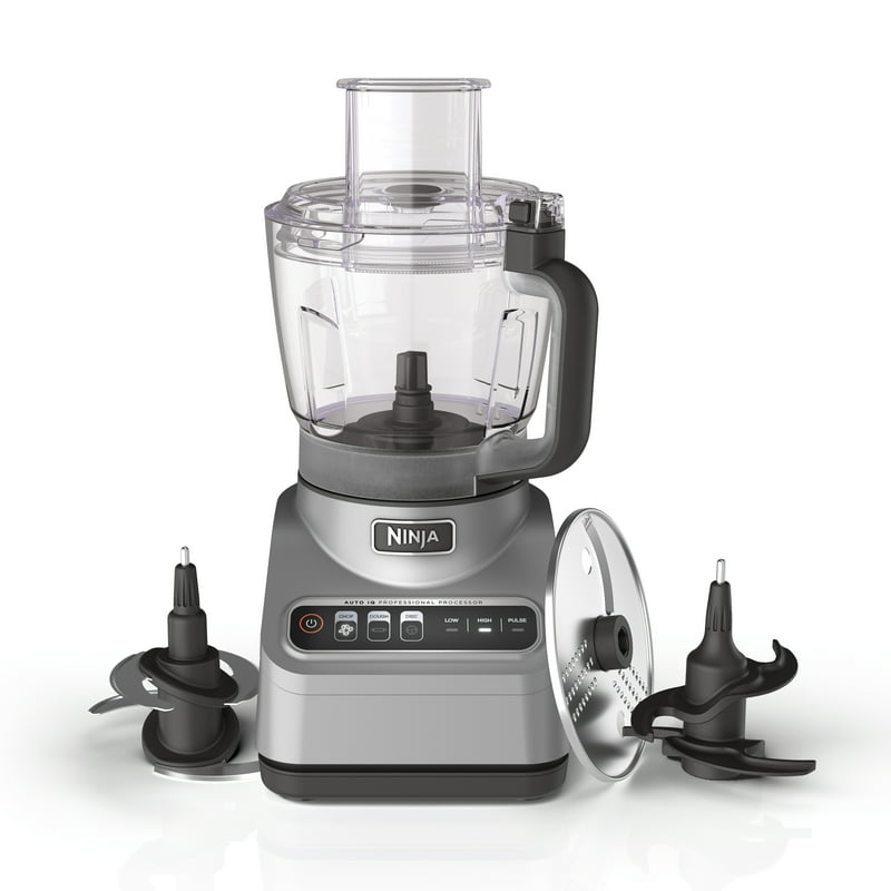 Ninja Professional 9 Cup Food Processor 850 Watts Auto-iQ 3 Presets Chop Dough Slice Shred BN600 Silver