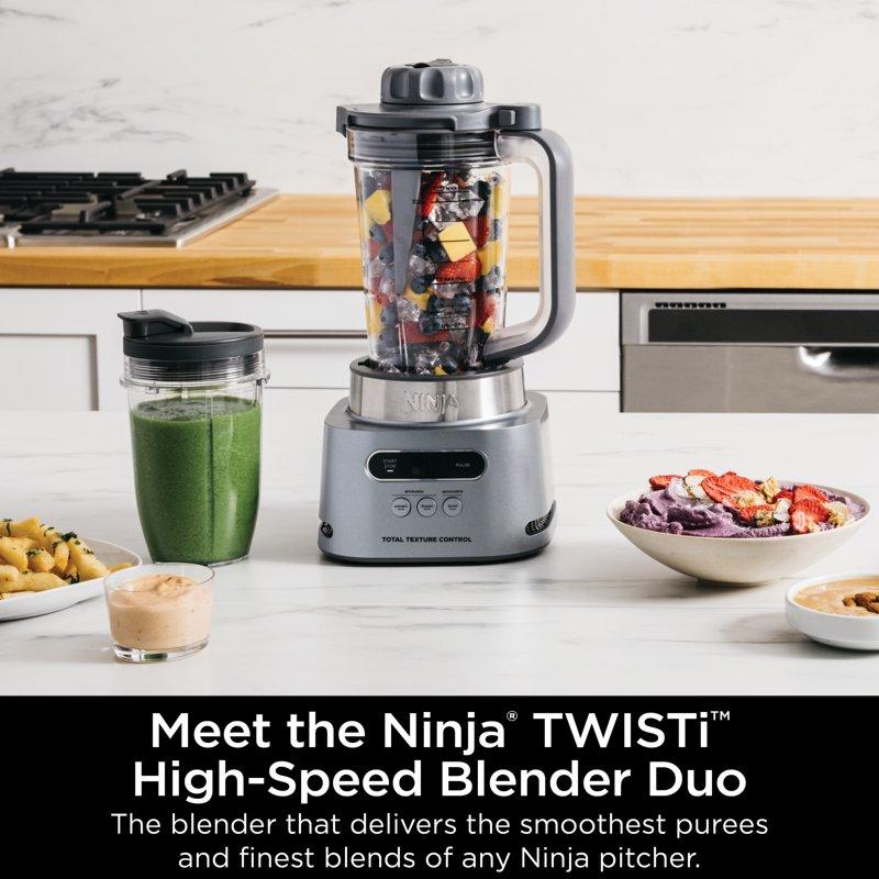Ninja Twisti High-Speed Blender Duo 3 Preset Auto-iQ Programs 34 Oz. Pitcher Capacity SS150