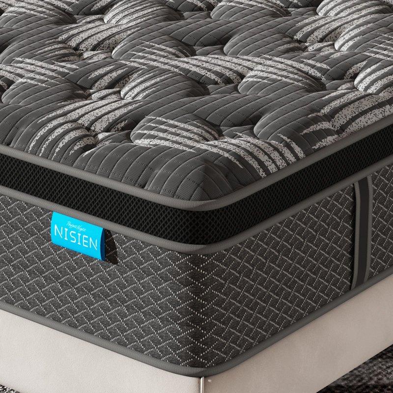 Nisien Black 10 Inch Queen Mattress Cooling Gel Memory Foam Hybrid Mattress In A Box Queen Medium Euro Top