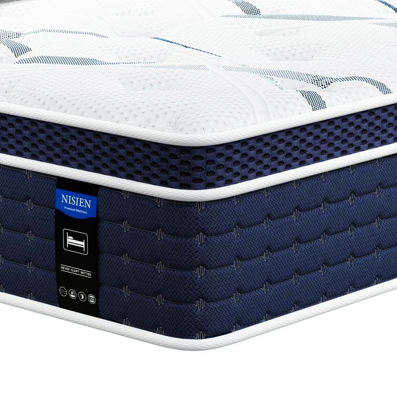 NISIEN Queen Mattress 12 Inch Hybrid Memory Foam Mattress In A Box Pressure Relief CertiPUR-US