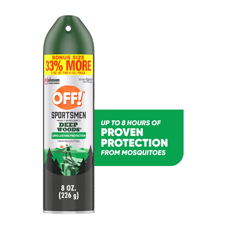 OFF Deep Woods Sportmen Insect & Mosquito Repellent Aerosol Bug Spray with Protection from Mosquitoes and Ticks 8 oz