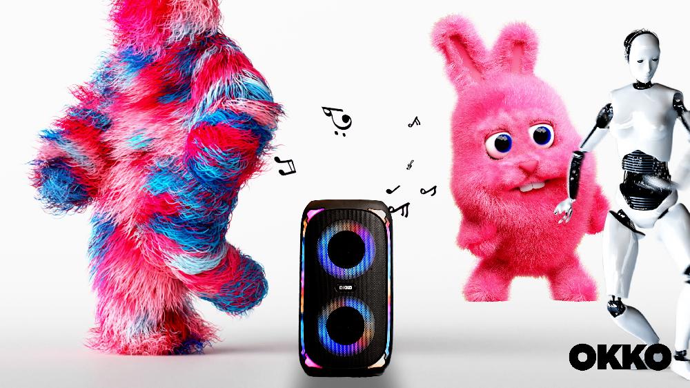 OKKO Sonic Bass V4 Portable Bluetooth Speaker – Wireless Party Speaker With Deep Bass Karaoke Speaker With Microphone Port LED Lights Outdoor Portable Rechargeable Speaker