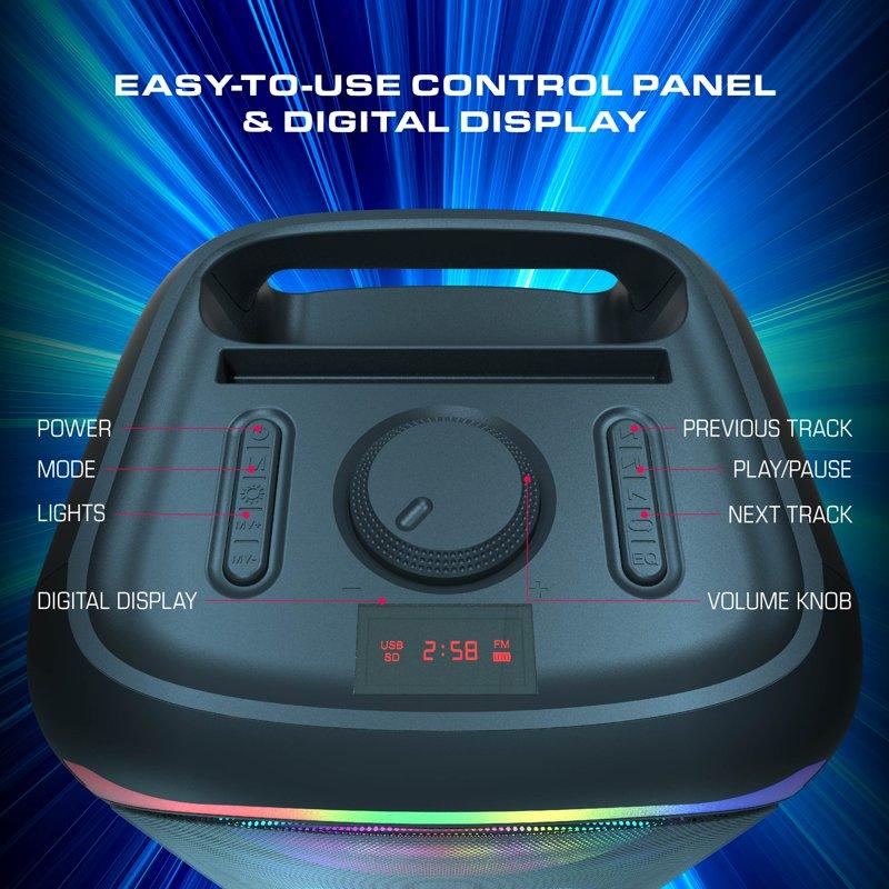 OKKO Sonic Bass V4 Portable Bluetooth Speaker – Wireless Party Speaker With Deep Bass Karaoke Speaker With Microphone Port LED Lights Outdoor Portable Rechargeable Speaker