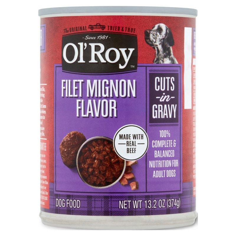 Ol' Roy Filet Mignon Flavor Cuts in Gravy 13.2 oz Can