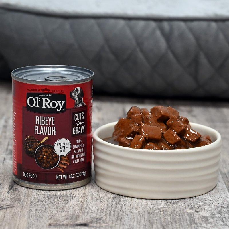 Ol' Roy Ribeye Flavor Cuts In Gravy Wet Dog Food 13.2 Oz Can