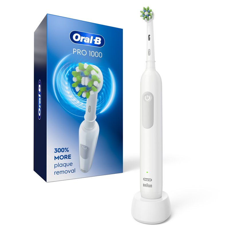 Oral-B Pro 1000 Rechargeable Electric Toothbrush White 1 Count Adults and Children 3+