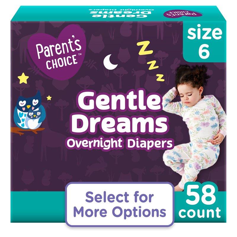 Parent's Choice Gentle Dreams Overnight Diapers Size 6 58 Count (Select for More Options)
