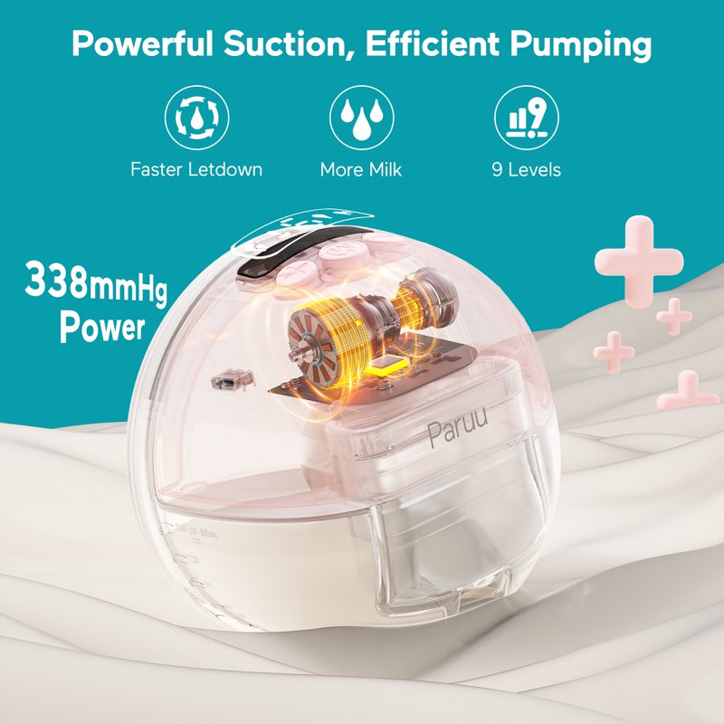 Paruu Wearable Breast Pump Hands-Free Portable Breast Pump Electric Breast Pump With 4 Modes & 9 Levels 2 Pack
