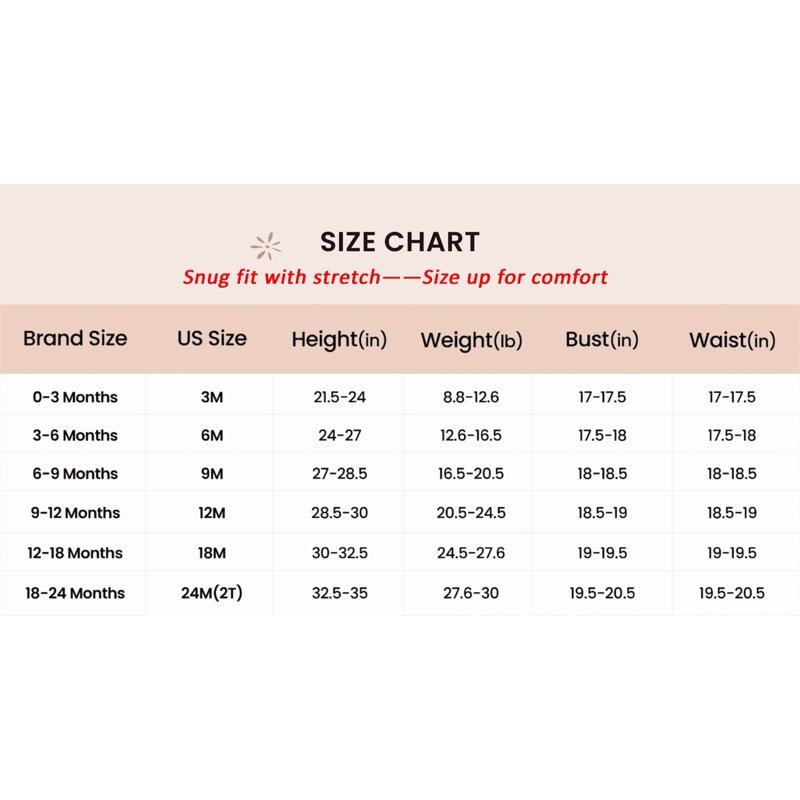 PatPat Baby Girl Clothes Bamboo Baby Pajamas Zip Long Sleeve Snug Fit Baby Girl Gifts Newborn Infant Boys Girls Sleepwear 2Pack 0-3 Months