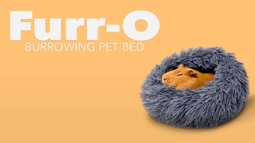 Paw Inspired Furr-O Guinea Pig Bed Burrowing Bed With Zip-On Spandex & Fleece Interchangeable Bottoms For Guinea Pigs And Other Small Animals Hideout Hideaway (Dark Gray)