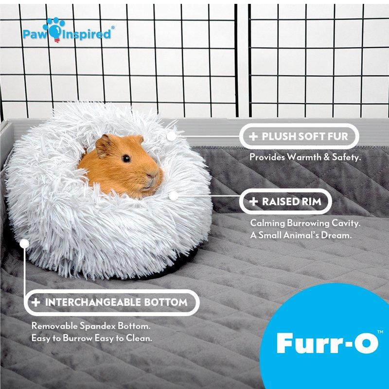 Paw Inspired Furr-O Guinea Pig Bed Burrowing Bed With Zip-On Spandex & Fleece Interchangeable Bottoms For Guinea Pigs And Other Small Animals Hideout Hideaway (Dark Gray)
