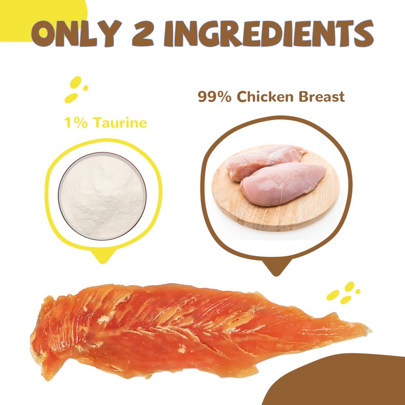 PAWUP Chicken Jerky Dog Treats 1% Taurine Added Grain Free 10.6oz Rawhide Free Treats For Small Medium Large Dogs