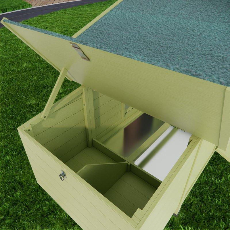 Pefilos 69" Wooden Chicken Coop Outdoor & Waterproof Guinea Pig Hutch With Egg Carton And Pull-Out Drawer Green