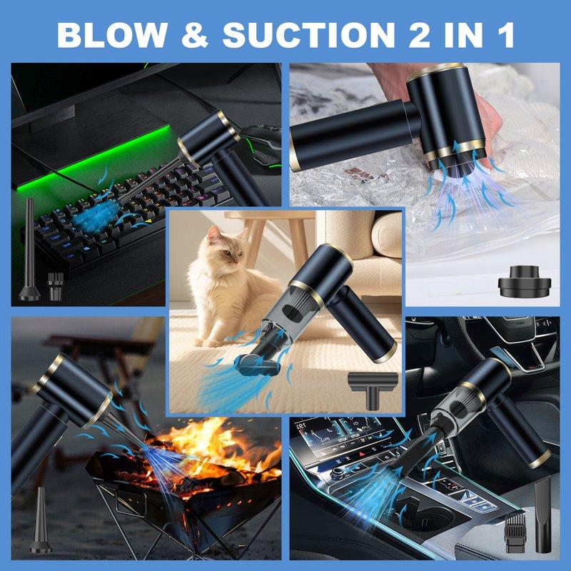 Pentantan Car Vacuum Cleaner 12000PA Powerful Sutions Cordless Handheld Vacuum 2 Speeds Lightweight Mini Vacuum Blow & Suction For Car Keyboard Home Black