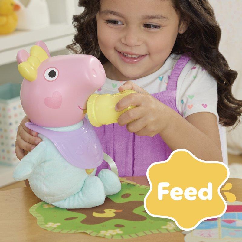Peppa Pig Toys Oinks + Snuggles Baby Evie Interactive Baby Doll With Accessories 20+ Sounds 3+