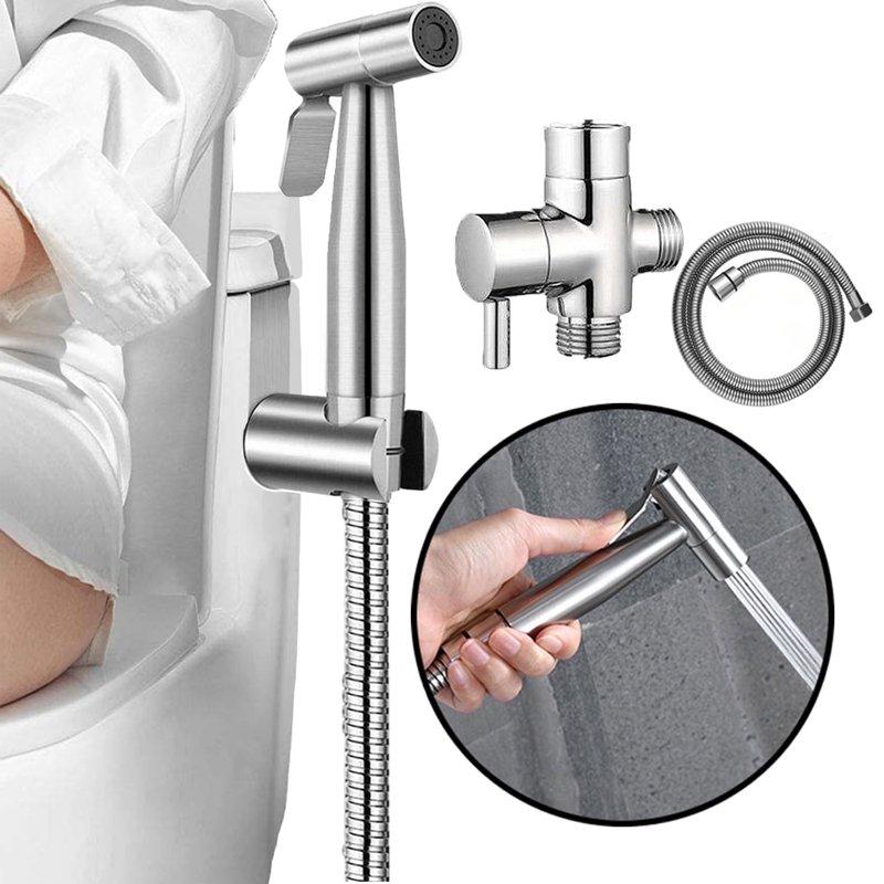 PHANCIR Handheld Bidet Sprayer For Toilet Brushed Nickel Bidet Attachment For Feminine Wash