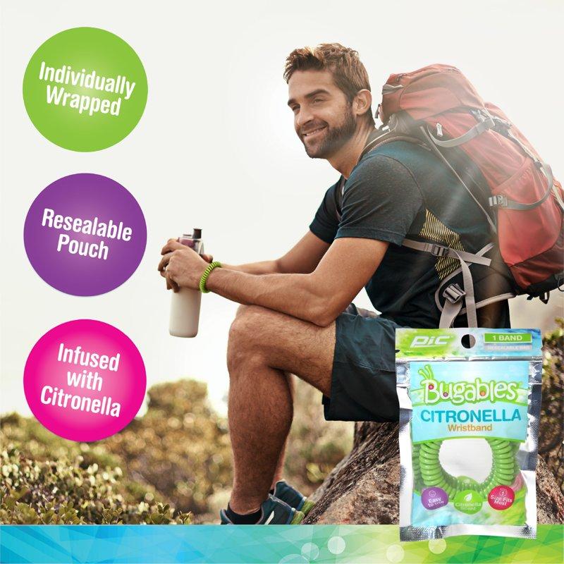 Pic Bugables Citronella Coils Reusable Wristband One Size Fits All 1 Pack Mosquito/Gnats