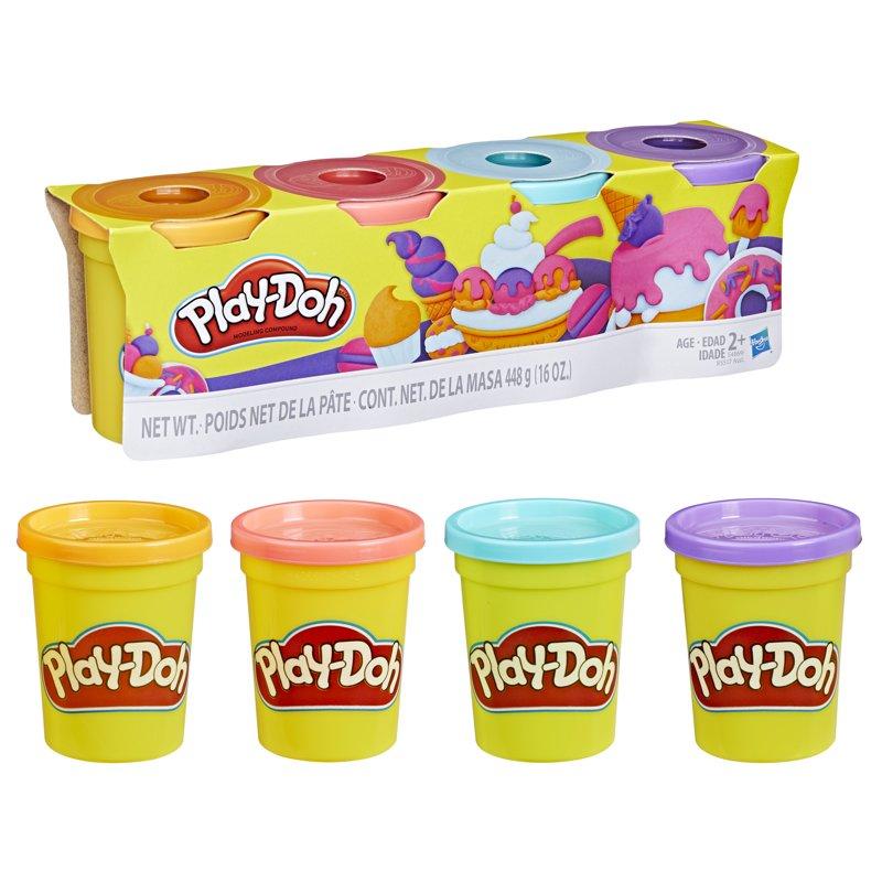 Play-Doh 4-Pack Of Sweet Colors Modeling Compound Blue Pink Orange & Purple Classroom Supplies Preschool Crafts