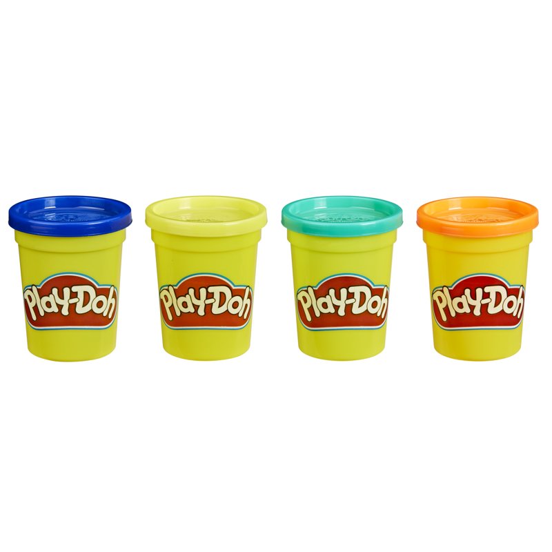 Play-Doh 4 Pack Of Wild Non-Toxic Colors 4-Ounce Cans (Dark Blue Bright Green Orange Green) Classroom Supplies Preschool Crafts