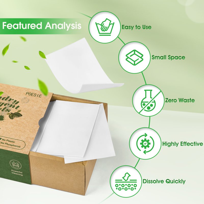 Poesie Laundry Detergent Sheets Fresh Scent No Waste 160 Count 1 Pack
