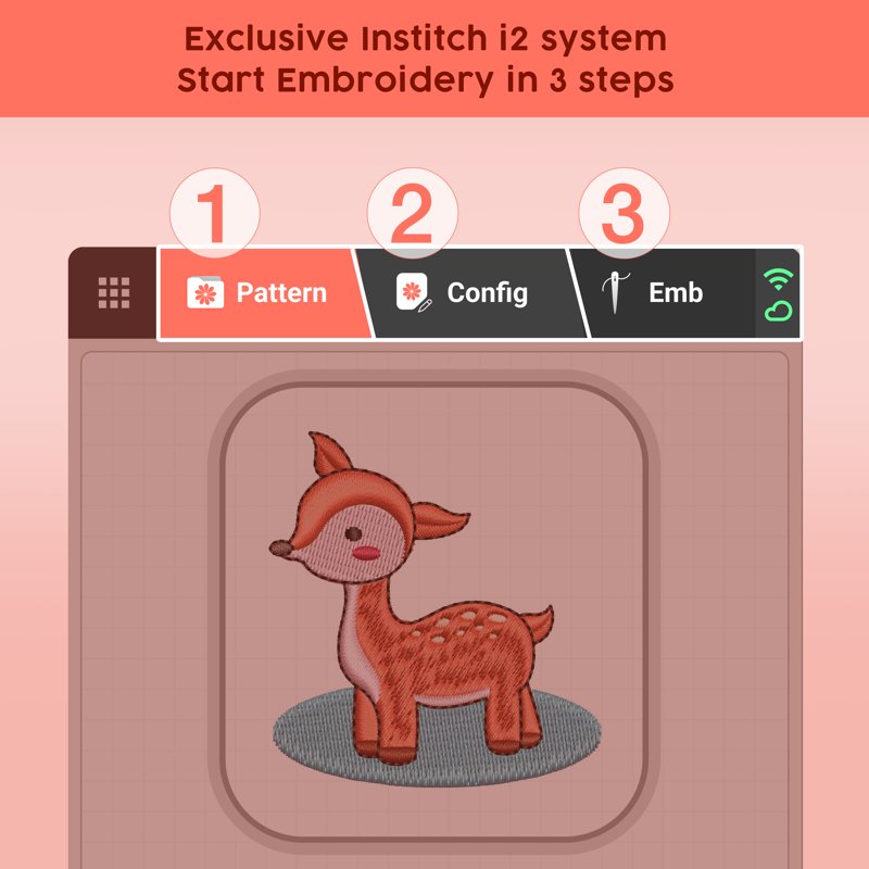 Poolin EOC05 Embroidery Machine 4x9.25" Area 7" Touch Screen With Kit