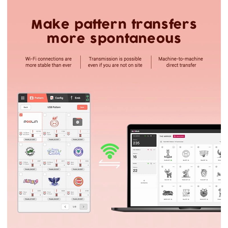 Poolin EOC06RE Embroidery Machine 7.9x11" Large Area 7" Touch Screen Wifi Connectivity With Embroidery Kit - Christmas Special Edition