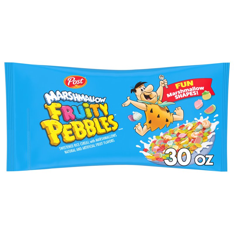Post Fruity PEBBLES Marshmallow Cereal Fruity Kids Cereal with Marshmallows Crunchy 30 oz Bag Post Fruity PEBBLES Marshmallow Cereal Fruity Kids Cereal with Marshmallows Crunchy 30 oz Bag