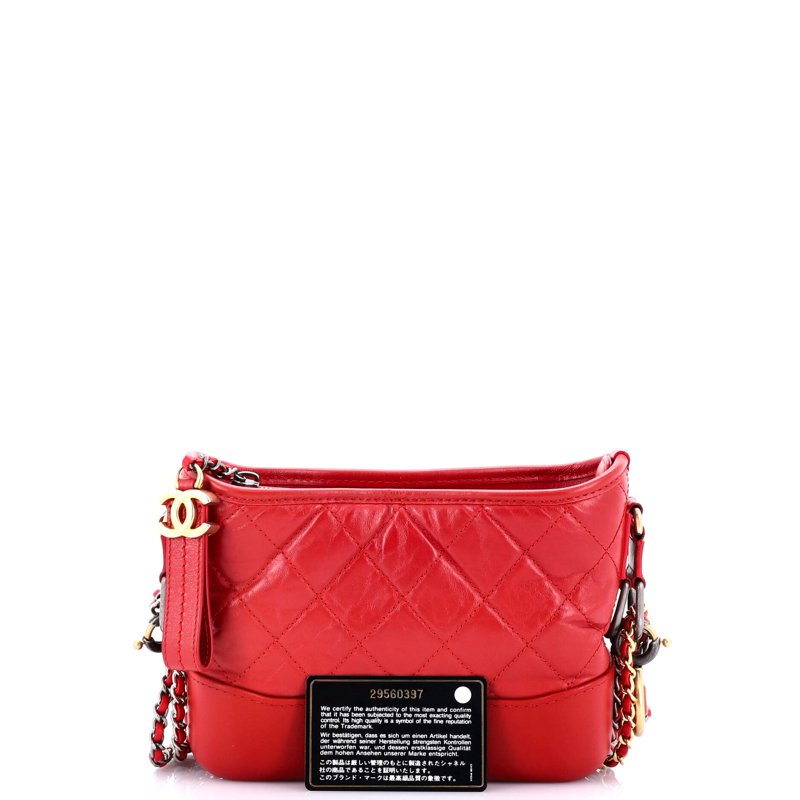 Pre-Owned Gabrielle Hobo With Logo Handle Quilted Aged Calfskin Small By Rebag